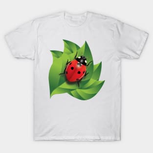 Seven spot bug on a leaf T-Shirt